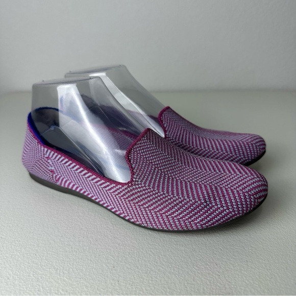 Rothy’s Pink Amethyst Metallic Herringbone Flats Size 7 - Picture 1 of 7